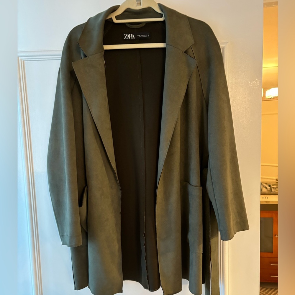 Zara Faux Suede Wrap Jacket
